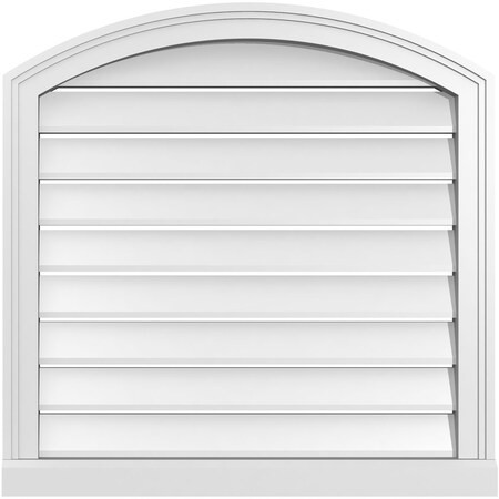 Ekena Millwork Arch Top Surface Mount PVC Gable Vent w/ 2"W x 2"P Brickmould Sill Frame, 26"W x 42"H GVPAR26X4203SN